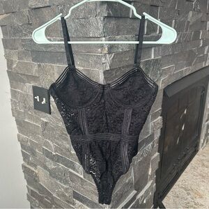 Lulu's Black Lace & Mesh Bodysuit*DONATING 4/1*